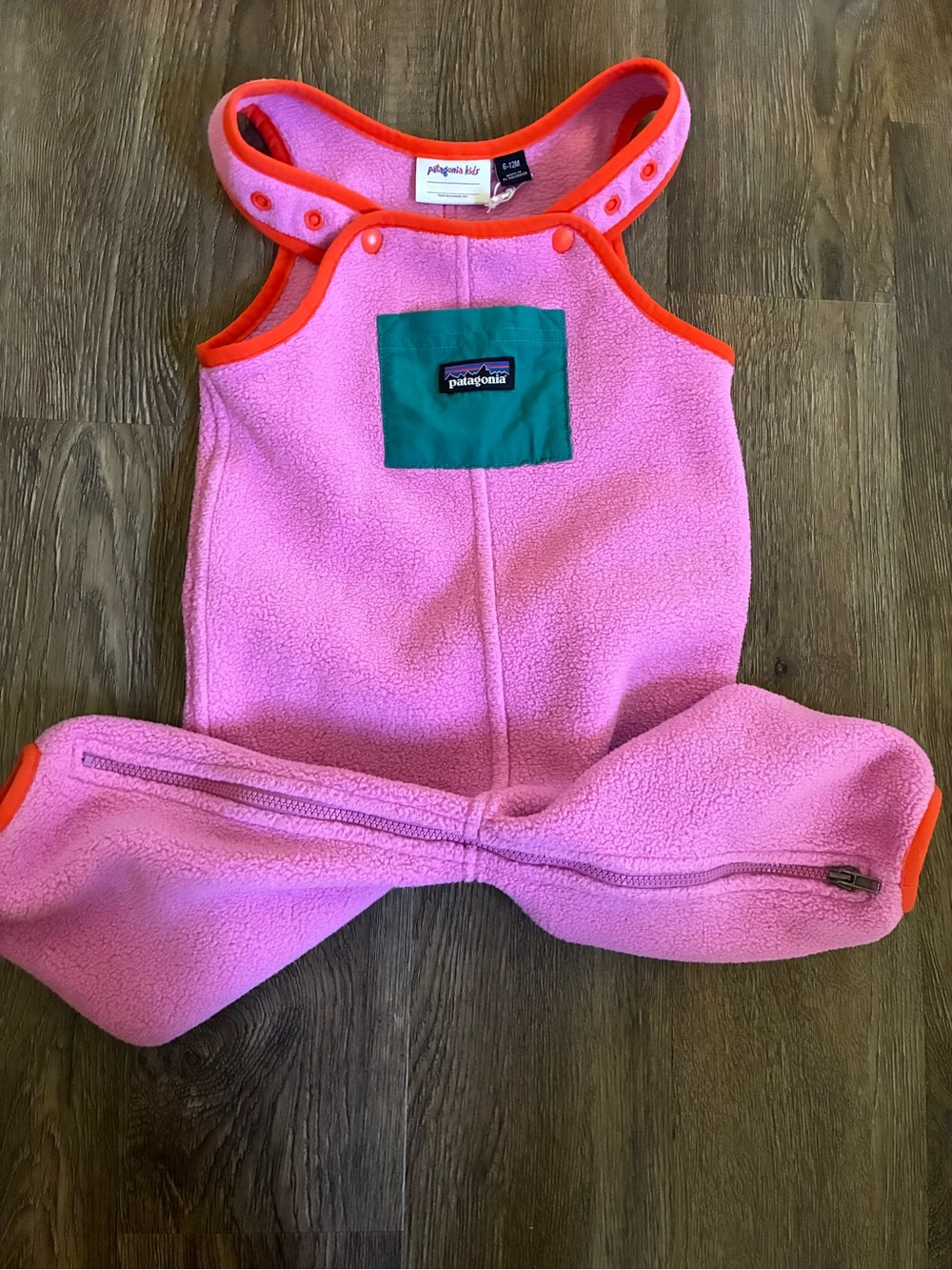 Patagonia Baby Synchilla Fleece Overalls in Pink - Picture 5 of 5